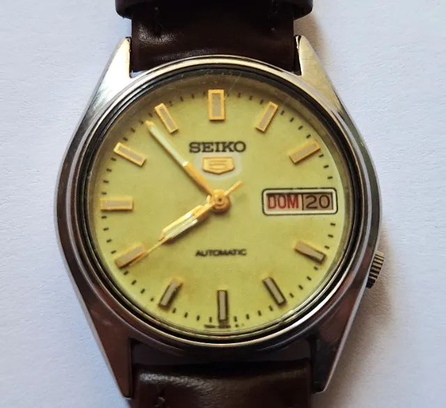 A42= ANTIGO RELOGIO SEIKO 7009 FULL LUME FUNCIONANDO  - Foto 3