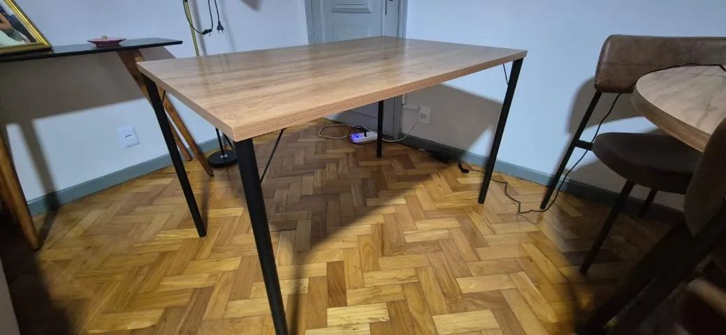 Mesa de Jantar Retangular 1,2m 1586 Carraro Freijó/Preto