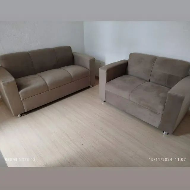 Sofá 2 e 3 assentos Suede macio D33 Robusto Confortável Promoção | Entrega Disponivel