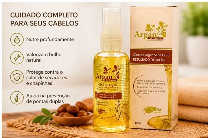 Óleo de Argan Série Ouro Alquímia 60 ml - CM0031 - Foto 5