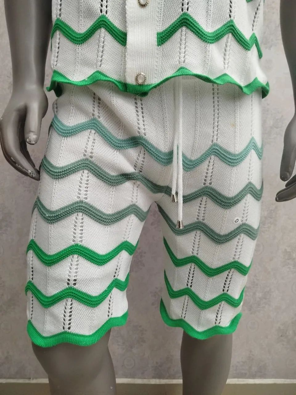 Conjunto tricô casablanca ondas Verdes  - Foto 3