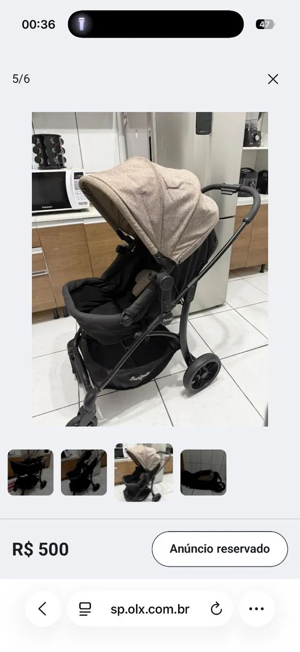 Carrinho de bebê compacto com Moisés removível 