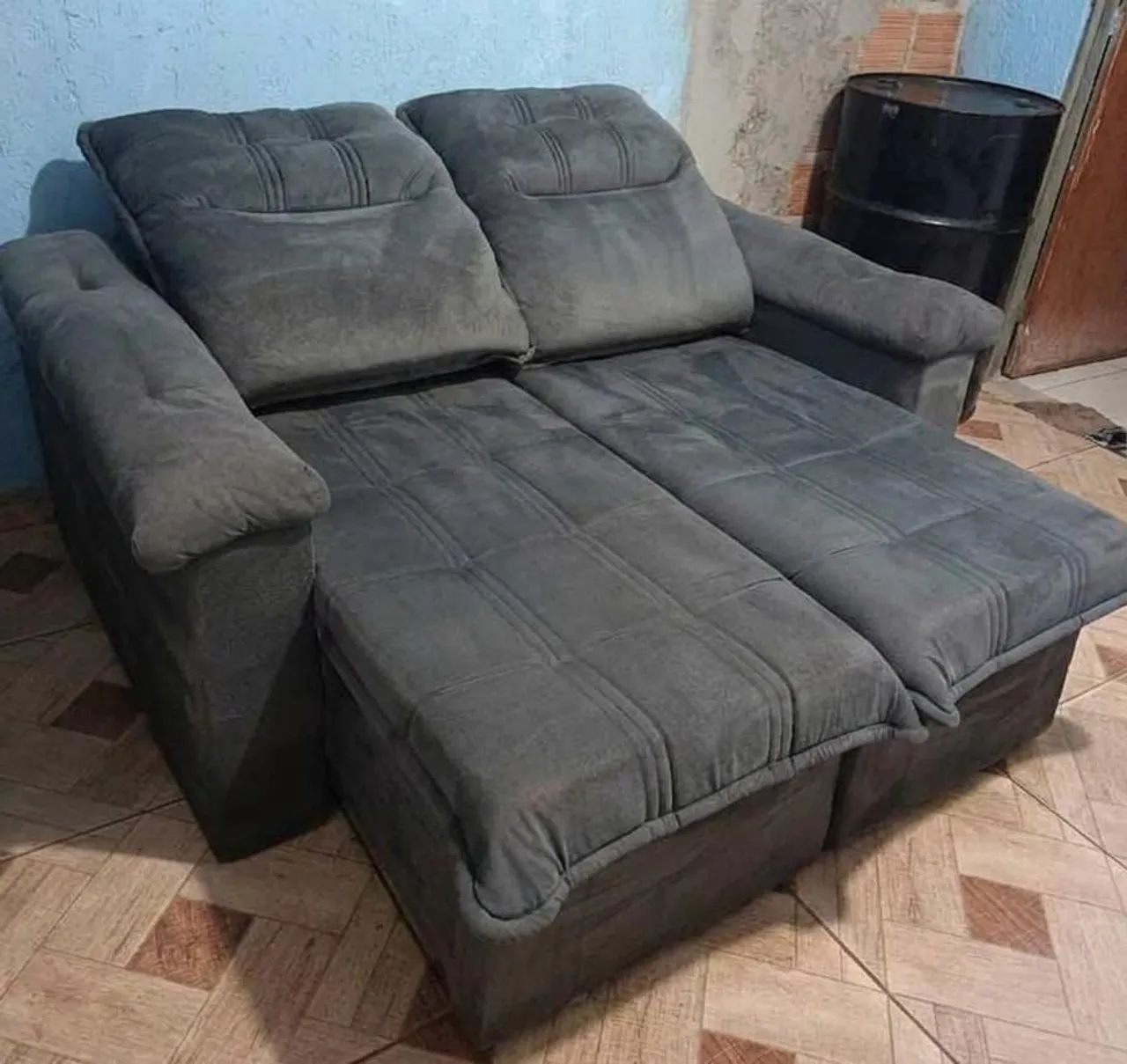 Sofá top retrátil e reclinável cinza!!  - Foto 3