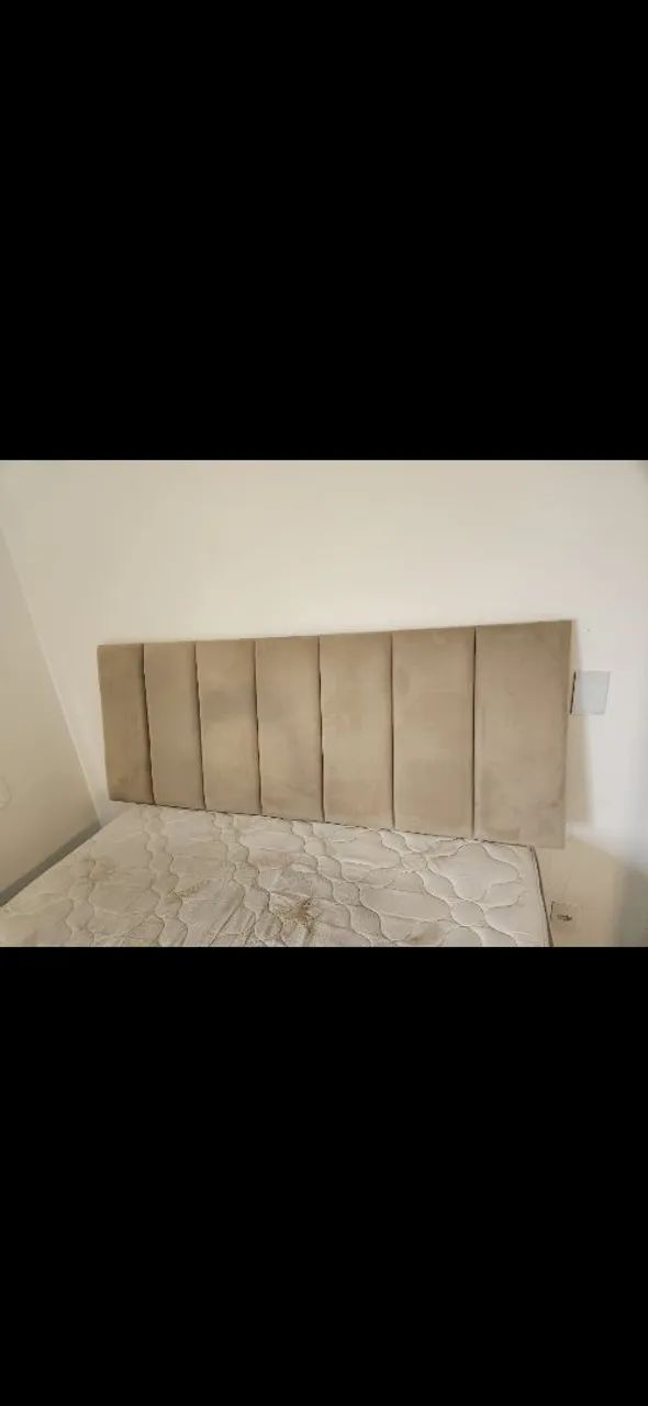 Cama box Baú Casal com cabeceira e colchão 
