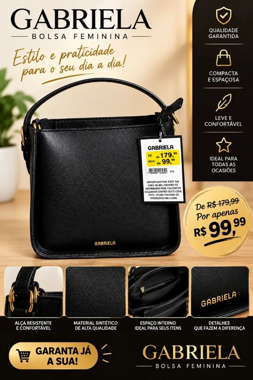 Bolsa de Couro Gabriela - Foto 2