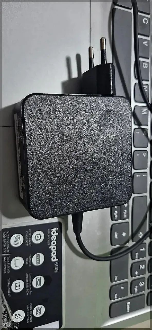Fonte 65W para o notebook Lenovo Ideapad S145 Sem uso - Foto 3