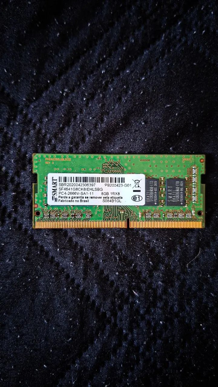 Memória RAM 8GB DDR4 2666MHz Smart - Testada e Funcionando!