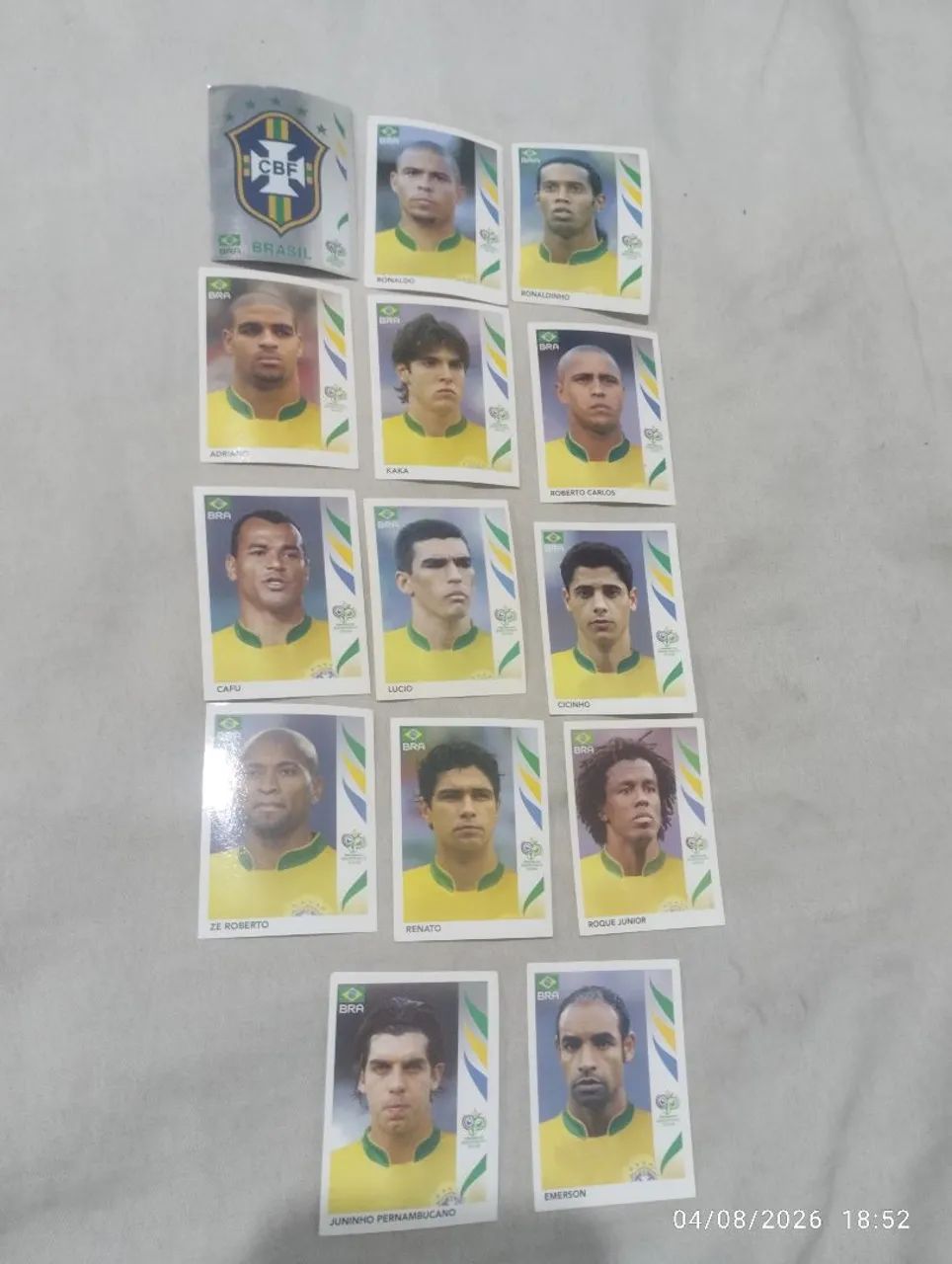 Lote figurinhas do Brasil copa do mundo 2006