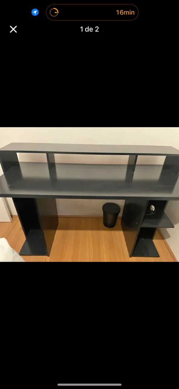 Escrivaninha Preta Compacta para Home Office - Foto 2