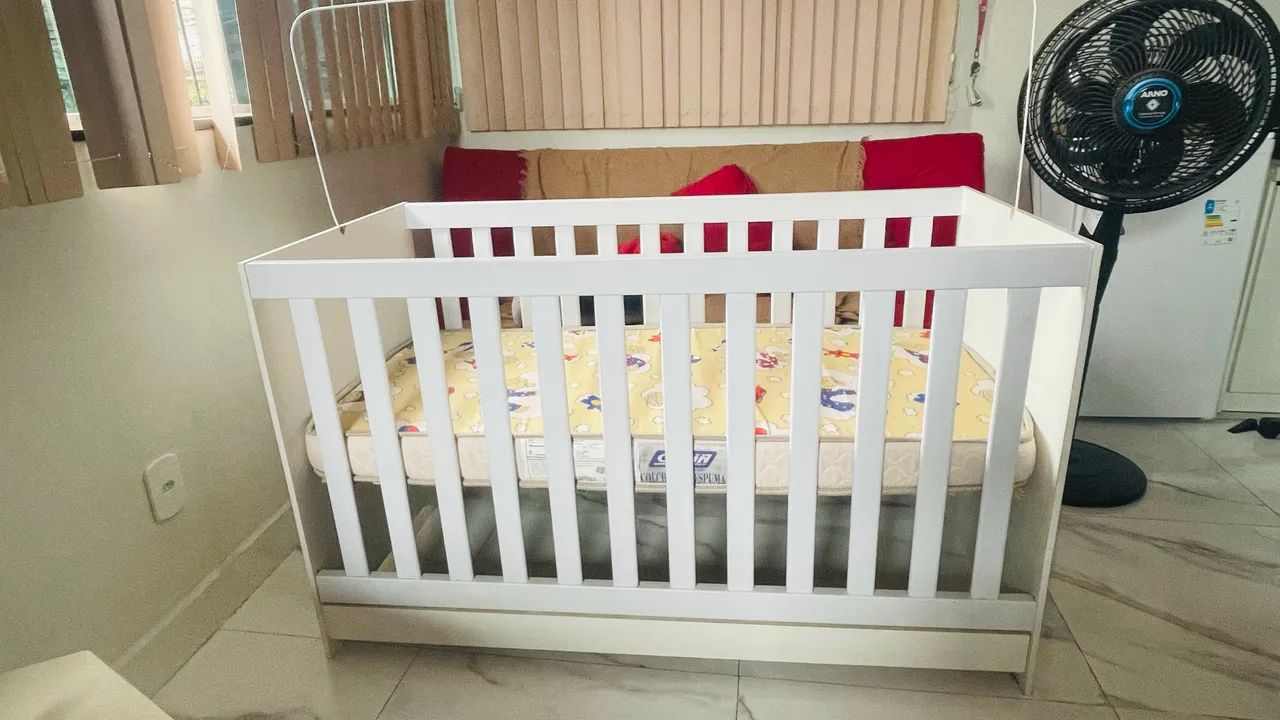Berço MDF 3 em 1 + colchão + Vira cama  - Foto 2