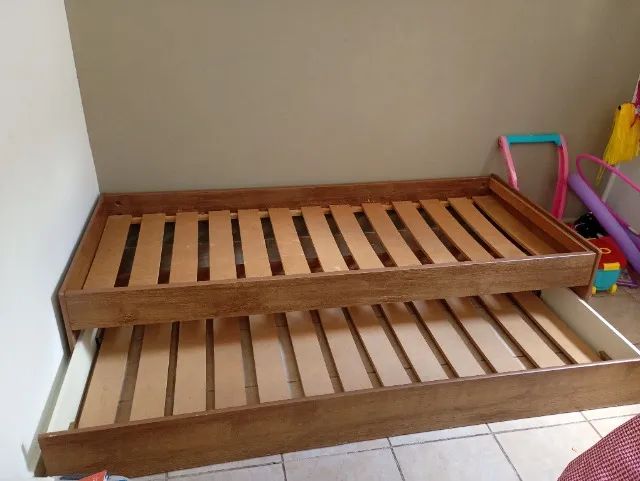 Cama solteiro bibox madeira  - Foto 2