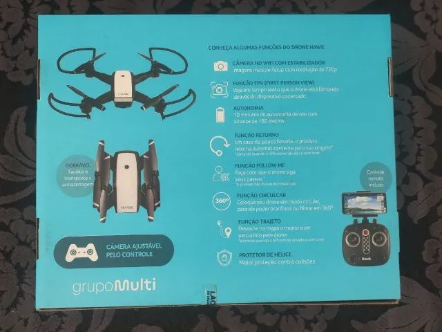 Drone Original Multilaser Hawk Es257 Preto Hd 2.4ghz 1 Bateria (Usado) - Foto 2