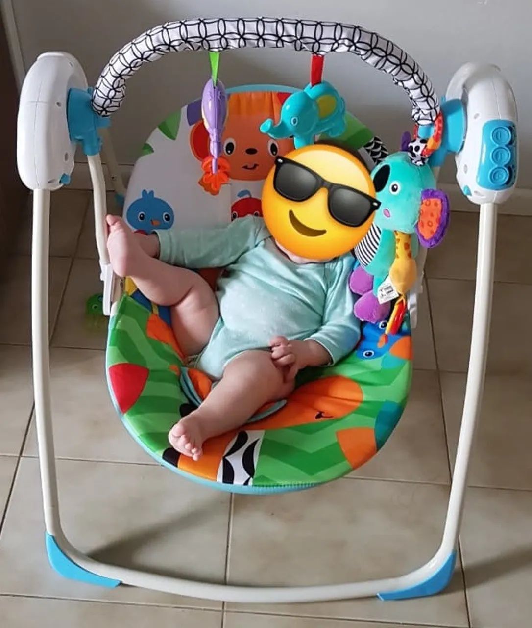 Cadeira de Descanso Swing Azul Star Baby