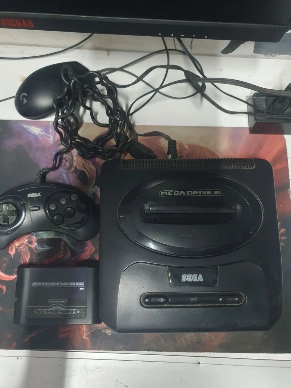 Console Mega Driver com controle Original e Everdrive