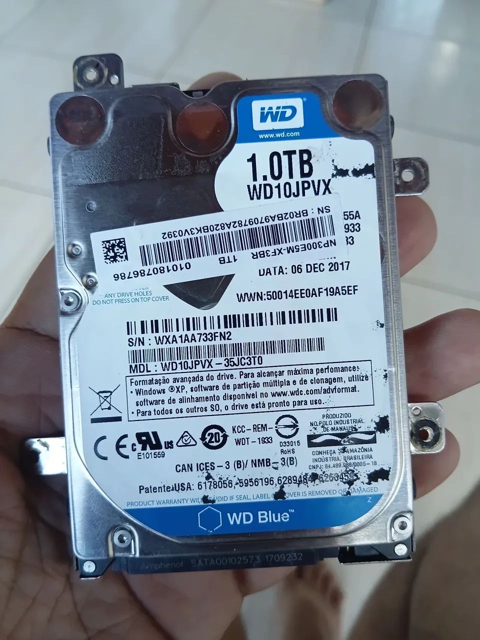 Hd notebook 1TB ótimo pra backup funcionando perfeitamente 