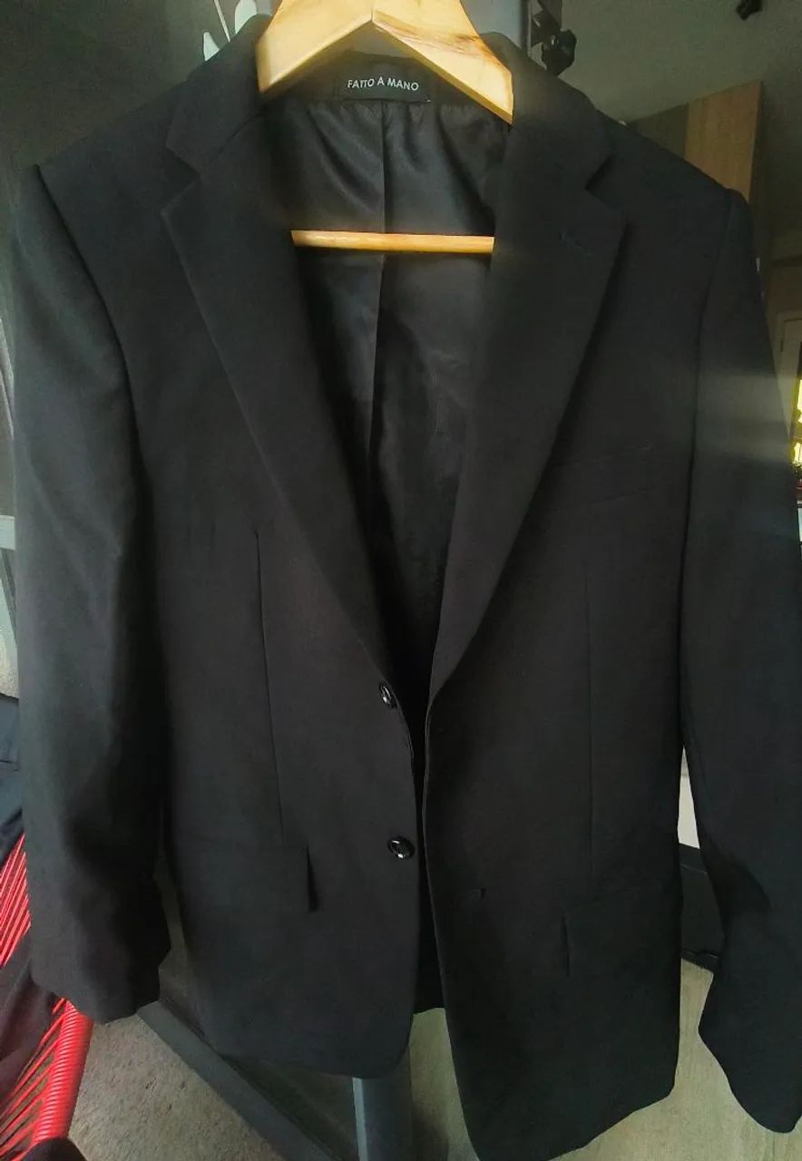 TERNO PALETO COM CALÇA PRETO FATTO A MANO