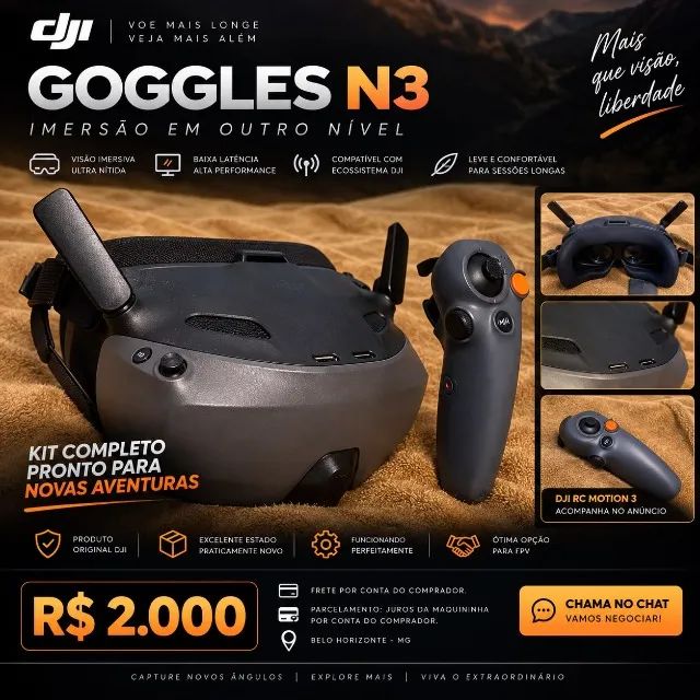 DJI Goggles N3 FPV - Óculos para drone FPV DJI