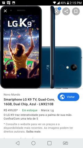 Vendo ou troco lg k9 azul ta zero em outro cel dependendo dou uma volta