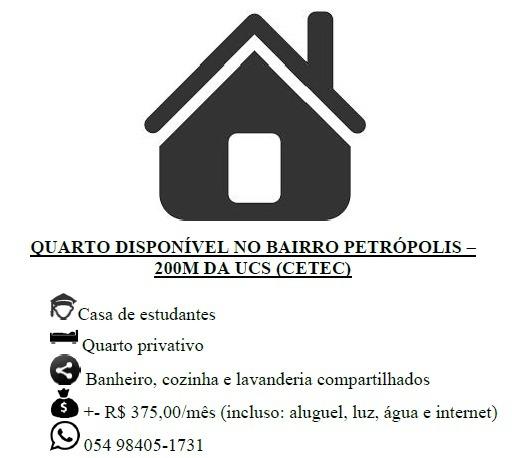Aluguel de Quarto UCS - Petrópolis - Foto 2