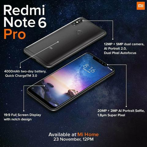 celular xiaomi redmi note 6 pro dual chip 64gb preto