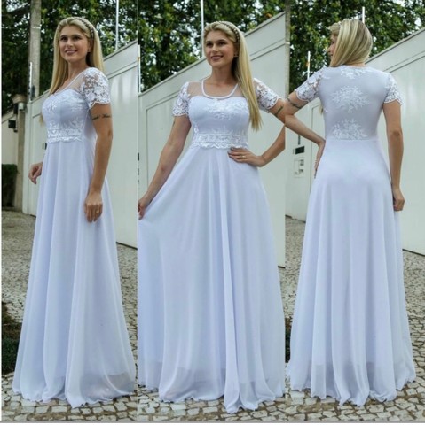Vestido longo para casamento civil 