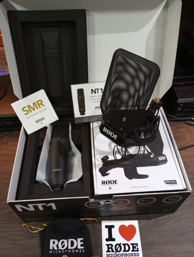 Microfone Rode nt1 kit anti-choque Studio pouco uso passo cartão 