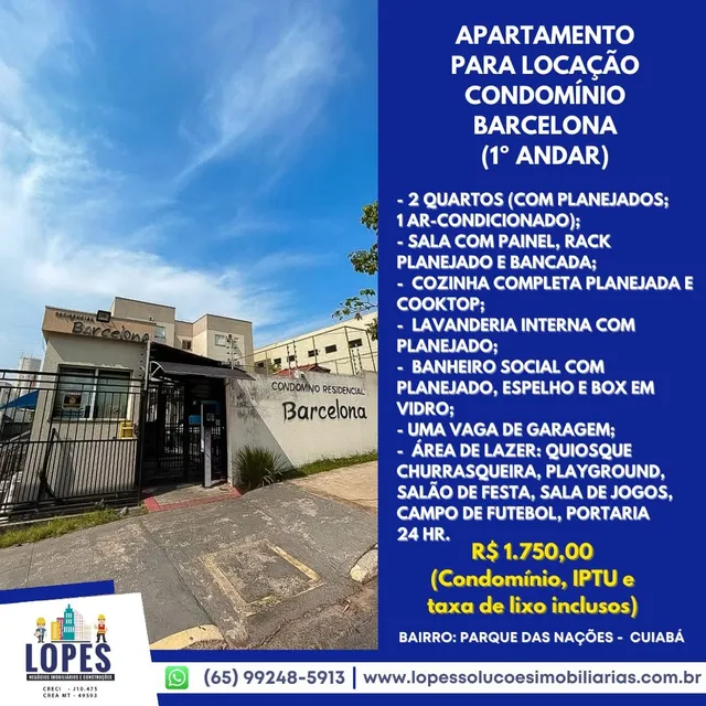 Apartamento no Ímola, Parque das Nações, Cuiabá-MT - Lopes