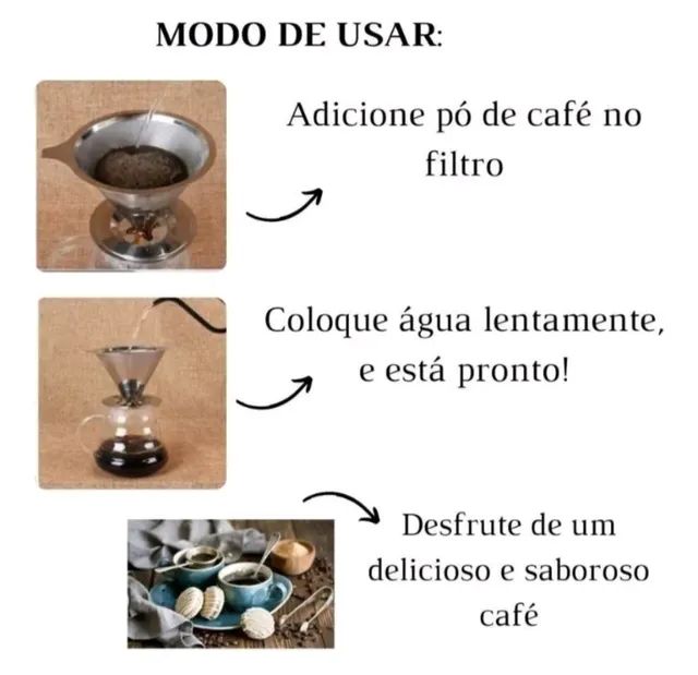 Filtro de café inox reutilizável 