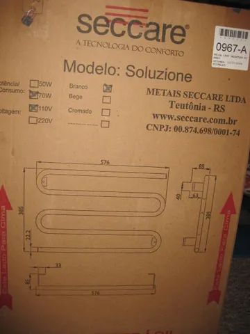 Aquecedor Toalhas Térmico Seccare Soluzione Branco - Foto 3