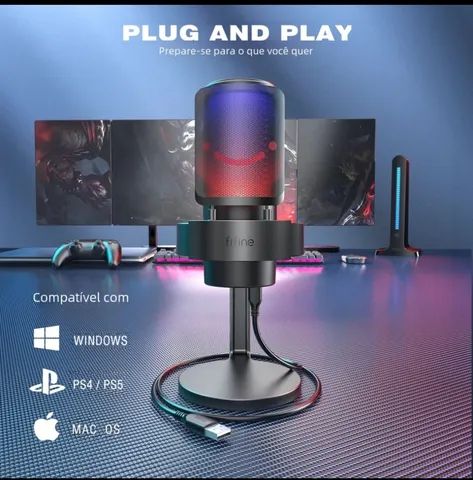 Microfone USB Fifine A8 Condensador Cardioide para Streaming, Jogos e Podcasts - Foto 4