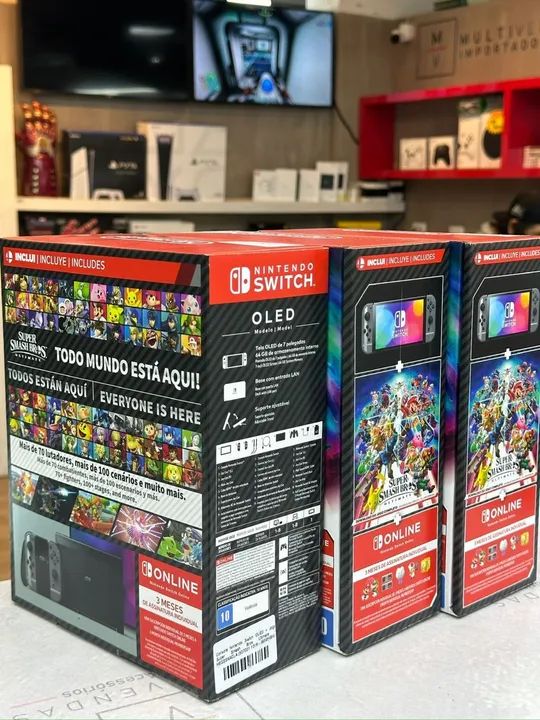 Console Nintendo Switch Oled + Super Smash Bros + 3 meses online  - Foto 3