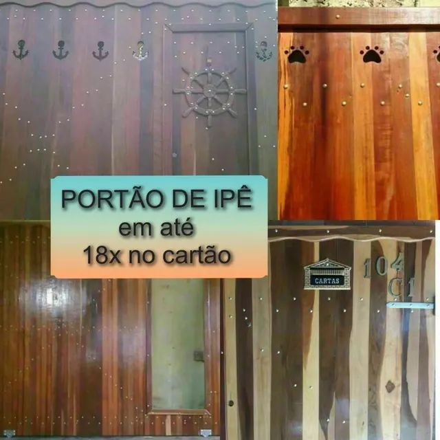 PORTÃO DE MADEIRA IPÊ 