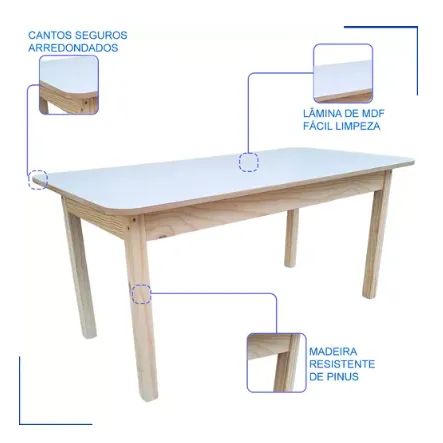 Mesa Infantil Com 6 Cadeira Madeira Educativa Para Crianças - Foto 3