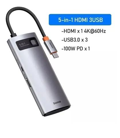 Hub Tipo C Baseus 5x1 - Foto 3