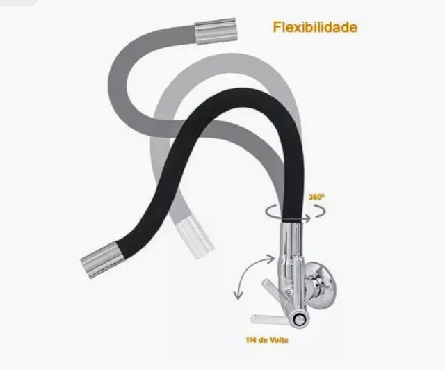 Torneira Cozinha de Parede<br><br>Flexível - Nova - Foto 6