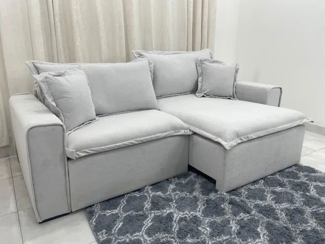 Sofá Cama Retrátil Ravena 2.40m Boucle Molas Bonnel l65 - Foto 2