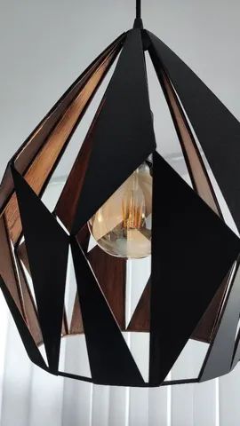 Luminária em Meta Preta e Cobre com Lâmpada Âmbar  - Foto 6