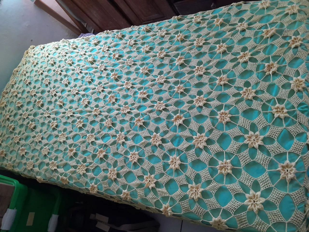 Jogo de Cama Crochê - Flores Delicadas