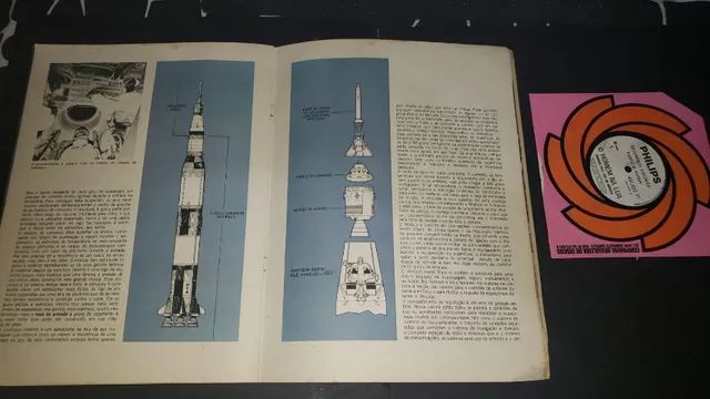 Revista Antiga Fatos E Fotos O Homem Na Lua Julho 1969  com Disco - Foto 2