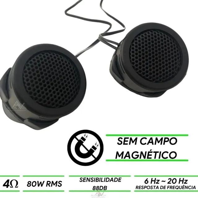 Mini Tweeter Alta Frequência 600w automotivo Painel Porta coluna 80w Rms