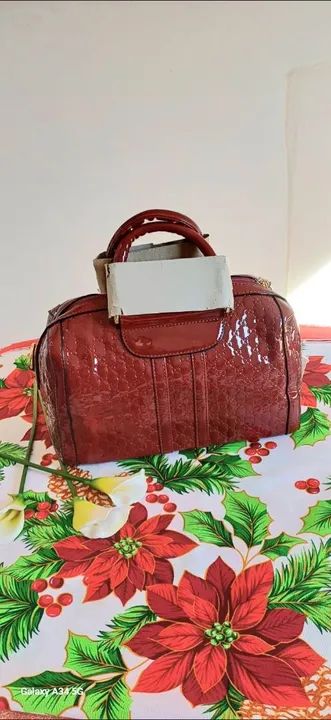 Bolsa de mão + transversal Croco - Vermelha