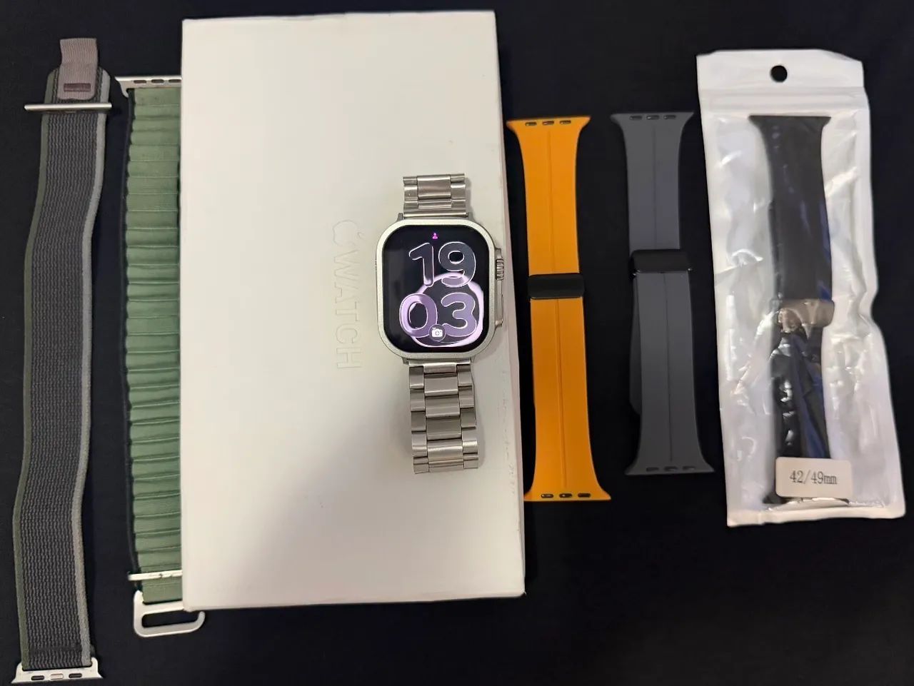 Aplle Watch Ultra 2 - Telefone + GPS - Caixa titânio - 49mm - Pulseira Índigo. - Foto 4