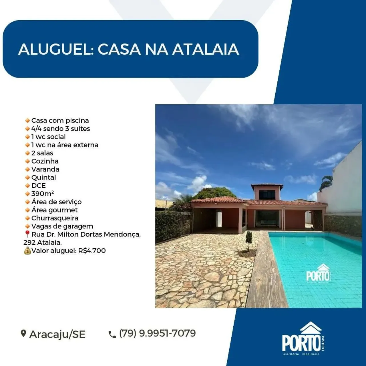 Sobrado para aluguel tem 390 metros quadrados com 4 quartos em Atalaia - Aracaju - SE