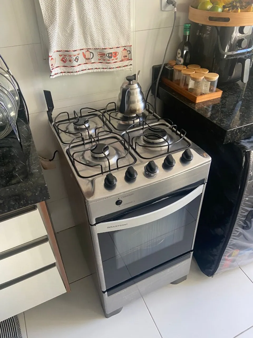 Fogão 4 Bocas Acendimento Elétrico Bfo4nbr Inox Brastemp 110V