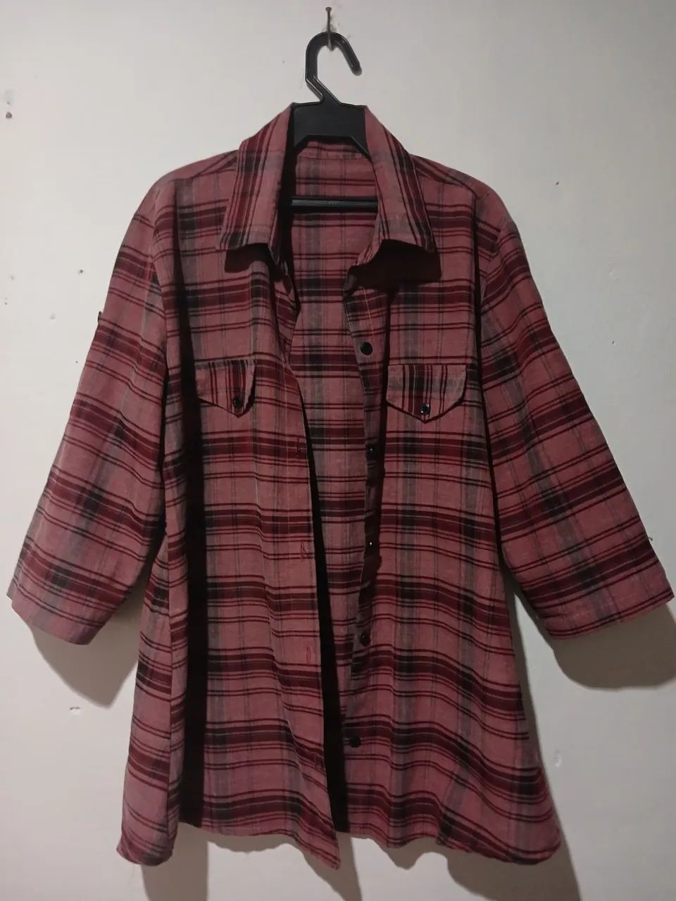 Camisa xadrez cardigan 