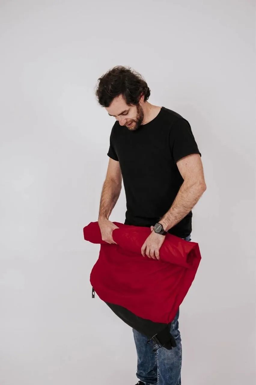 Sofá Inflável Portátil para Camping e Praia - Vermelho - Foto 2