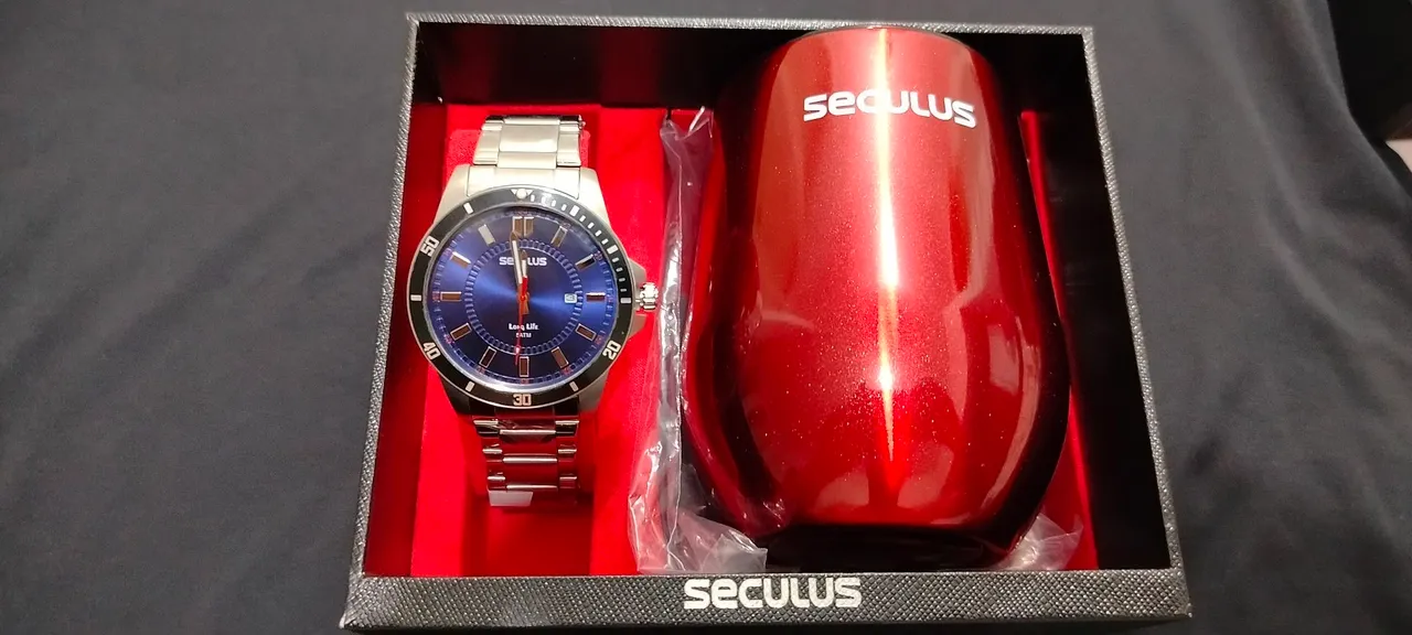 Kit Relógio Seculus Masculino + Caneca