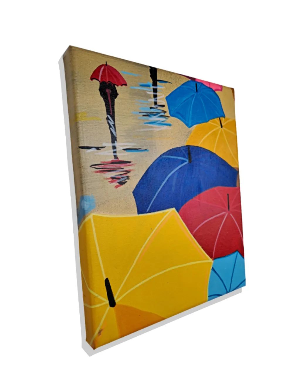 Mini Quadro com Guarda Chuvas-coloridos - Foto 3