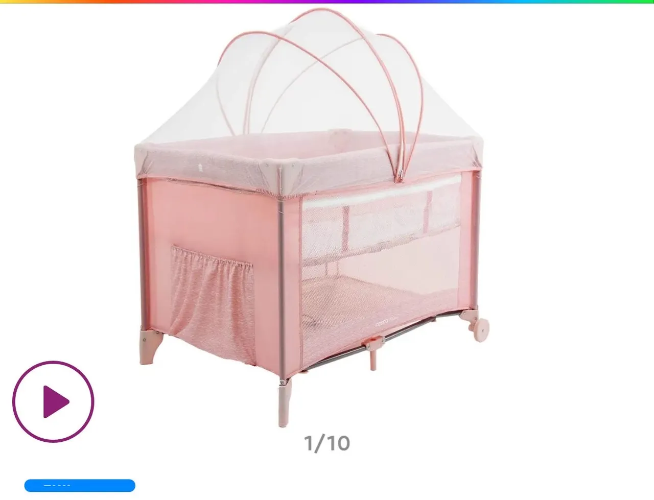 Berço portátil com mosquiteiro para bebê