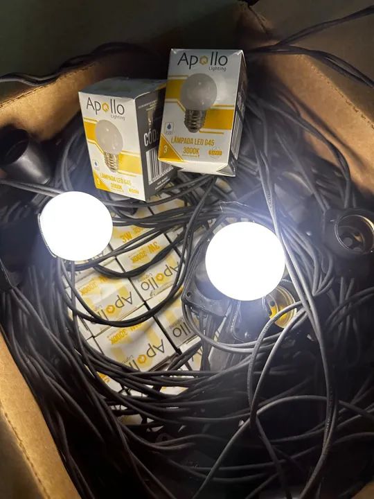 Varal de luz 25m com lâmpadas 